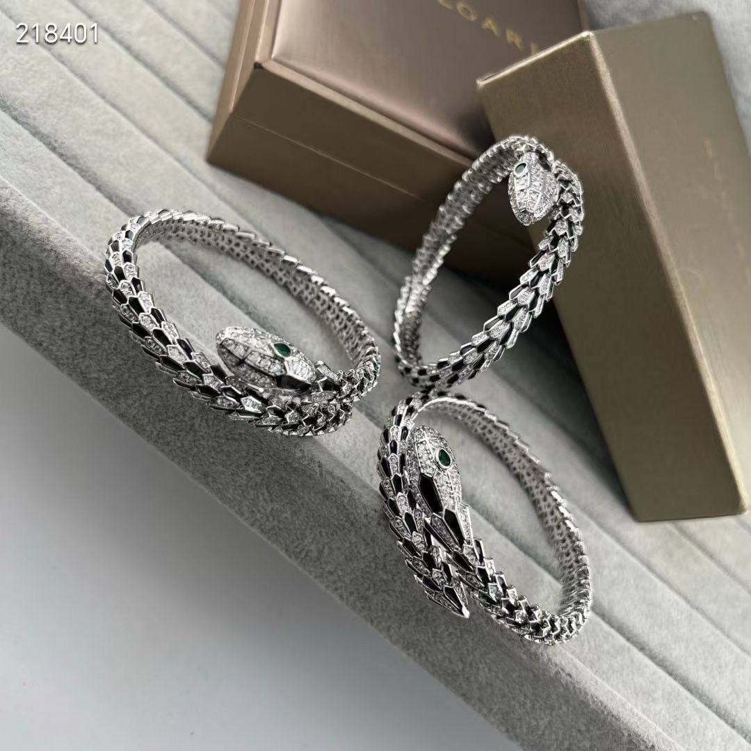 NOUVEAU BRACELET SERPENT EN OBSIDIENNE ET DIAMANTS