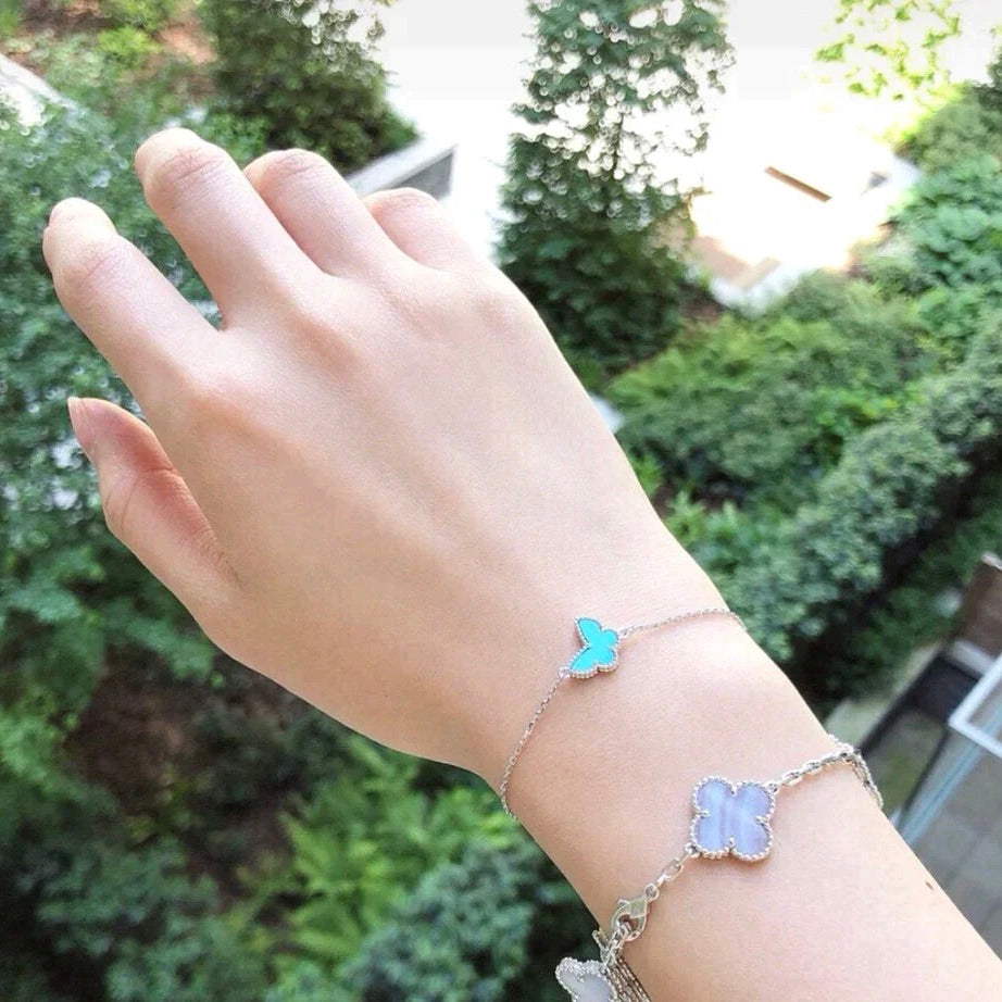 [Select]BUTTERFLY TURQUOISE BUTTERFLY BRACELET SILVER