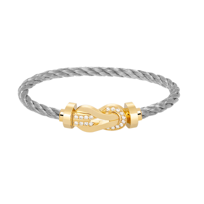 [Select]CHANCE LARGE 8 FIGURE BUCKLE HALF DIAMOND BRACELET GOLD