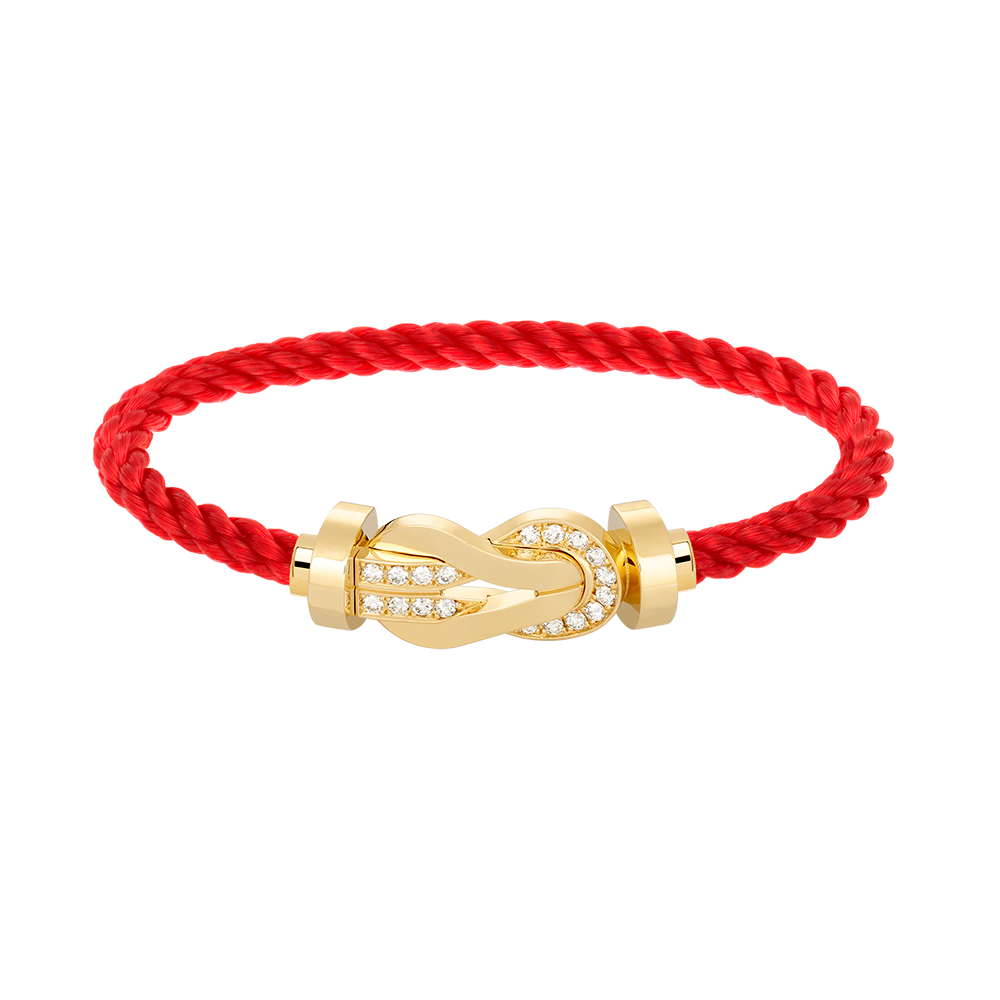 [Select]CHANCE LARGE 8 FIGURE BUCKLE HALF DIAMOND BRACELET GOLD
