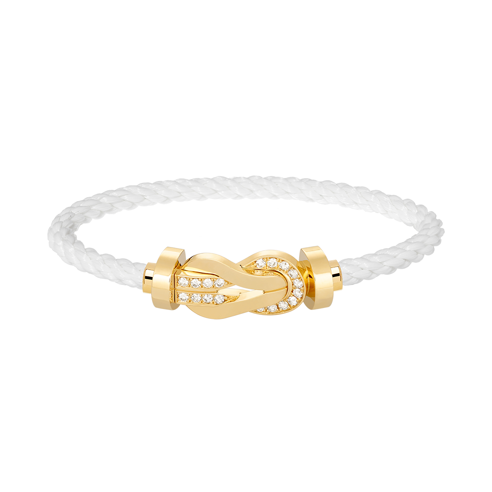 [Select]CHANCE LARGE 8 FIGURE BUCKLE HALF DIAMOND BRACELET GOLD
