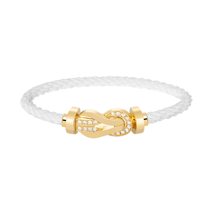[Select]CHANCE LARGE 8 FIGURE BUCKLE HALF DIAMOND BRACELET GOLD