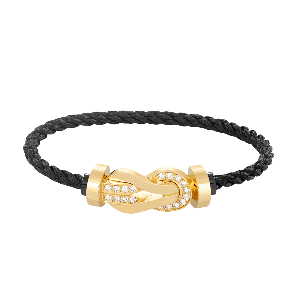 [Select]CHANCE LARGE 8 FIGURE BUCKLE HALF DIAMOND BRACELET GOLD