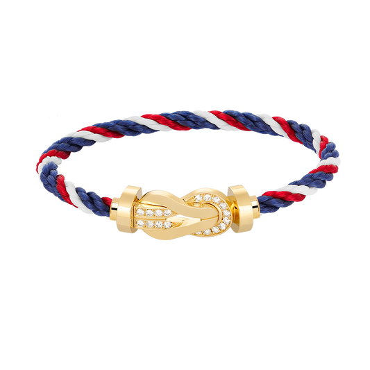 [Select]CHANCE LARGE 8 FIGURE BUCKLE HALF DIAMOND BRACELET GOLD