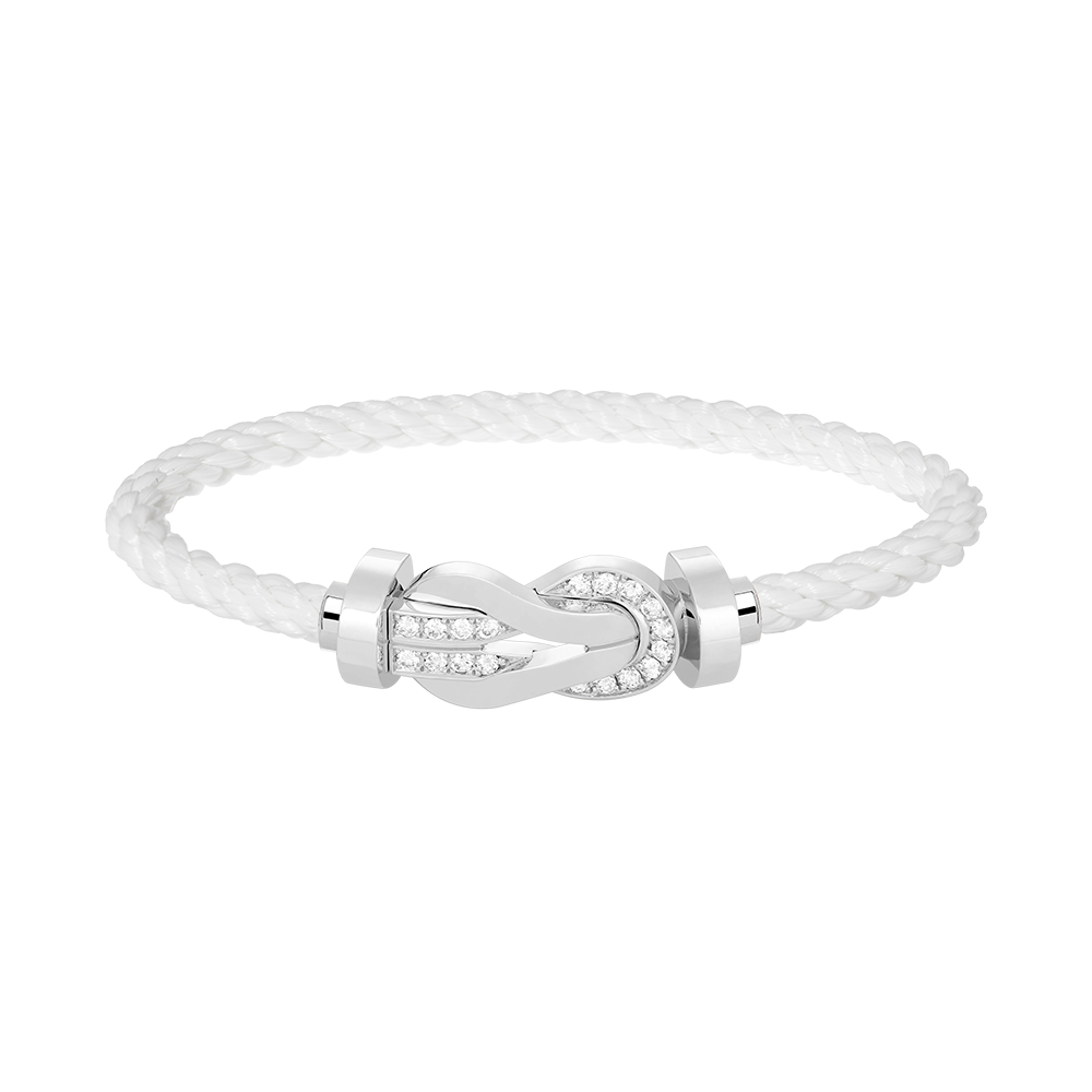 [Select]CHANCE LARGE 8 FIGURE BUCKLE HALF DIAMOND BRACELET SILVER