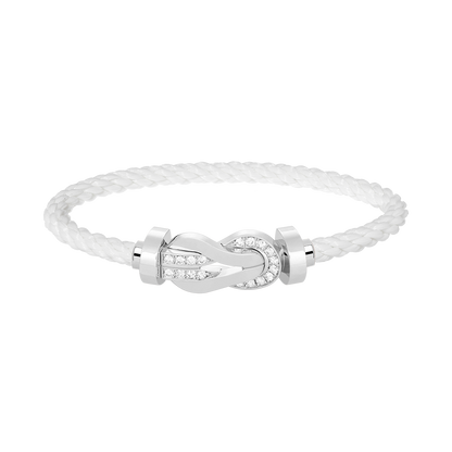 [Select]CHANCE LARGE 8 FIGURE BUCKLE HALF DIAMOND BRACELET SILVER