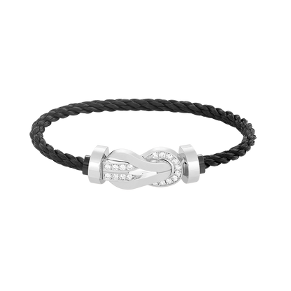[Select]CHANCE LARGE 8 FIGURE BUCKLE HALF DIAMOND BRACELET SILVER