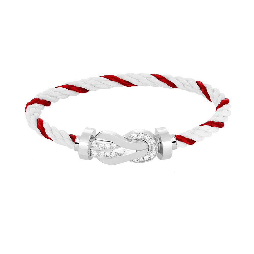 [Select]CHANCE LARGE 8 FIGURE BUCKLE HALF DIAMOND BRACELET SILVER