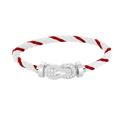 [Select]CHANCE LARGE 8 FIGURE BUCKLE HALF DIAMOND BRACELET SILVER