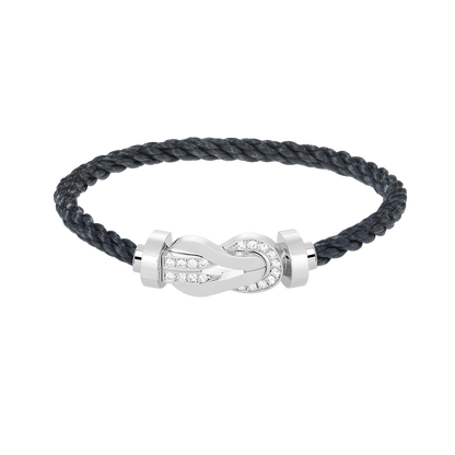 [Select]CHANCE LARGE 8 FIGURE BUCKLE HALF DIAMOND BRACELET SILVER