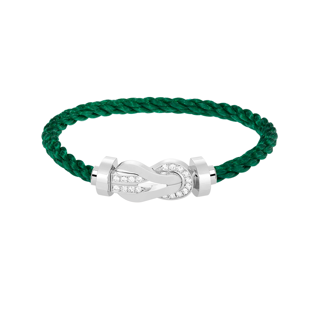 [Select]CHANCE LARGE 8 FIGURE BUCKLE HALF DIAMOND BRACELET SILVER