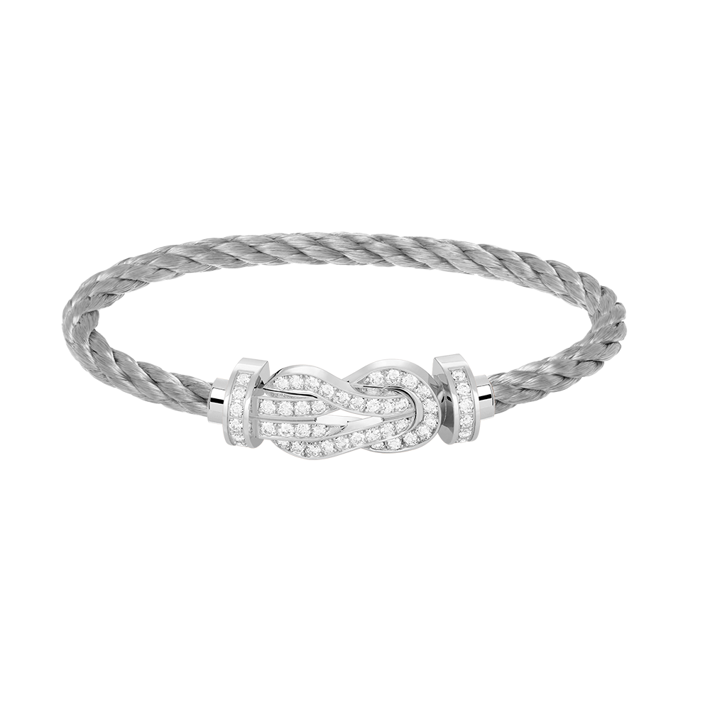 [Select]CHANCE LARGE 8 FIGURE BUCKLE FULL DIAMOND BRACELET SILVER