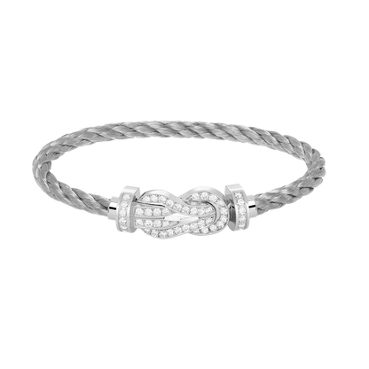 [Select]CHANCE LARGE 8 FIGURE BUCKLE FULL DIAMOND BRACELET SILVER
