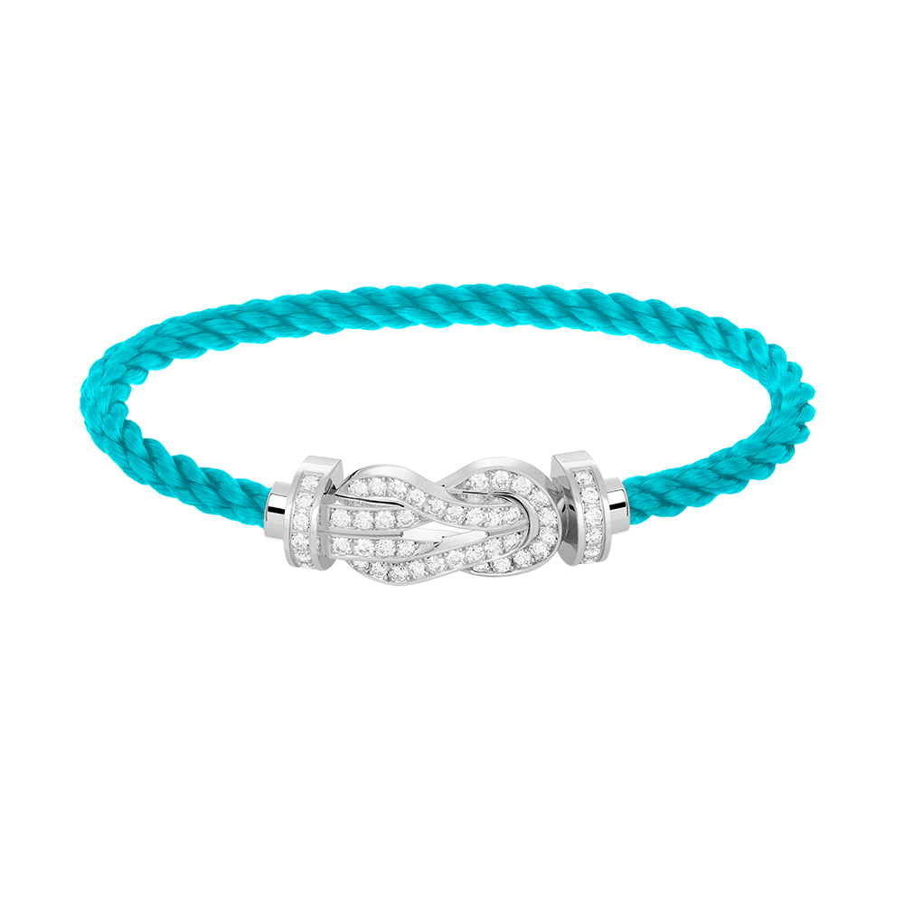 [Select]CHANCE LARGE 8 FIGURE BUCKLE FULL DIAMOND BRACELET SILVER