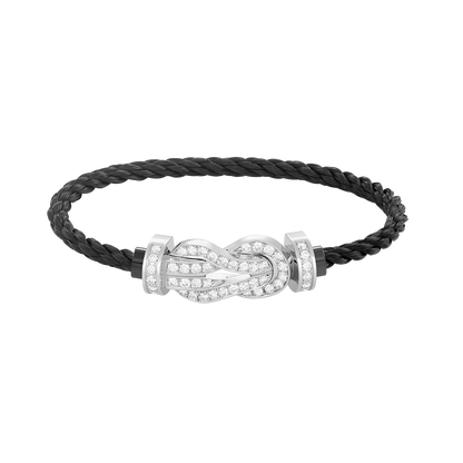 [Select]CHANCE LARGE 8 FIGURE BUCKLE FULL DIAMOND BRACELET SILVER