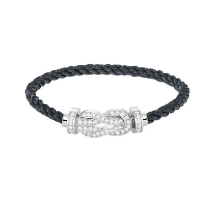 [Select]CHANCE LARGE 8 FIGURE BUCKLE FULL DIAMOND BRACELET SILVER