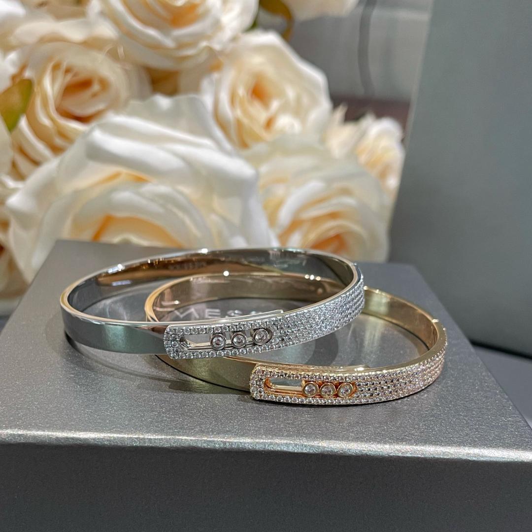 [Select]Move Noa Rose Gold Pavé Diamond Bangle Bracelet