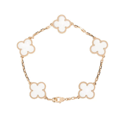 [Select]CLOVER 5 MOTIF ROCK CRYSTAL BRACELET