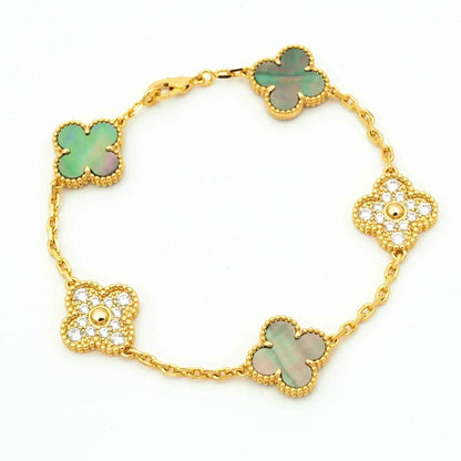 [Select] CLOVER 5 MOTIF GRAY MOP BRACELET COLLECTION