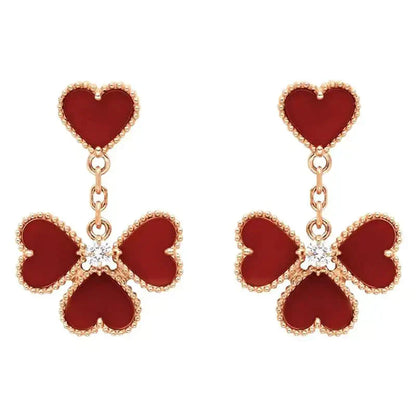 [Select]SWEET CLOVER CARNELIAN EARRINGS