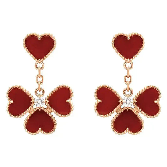 [Select]SWEET CLOVER CARNELIAN EARRINGS