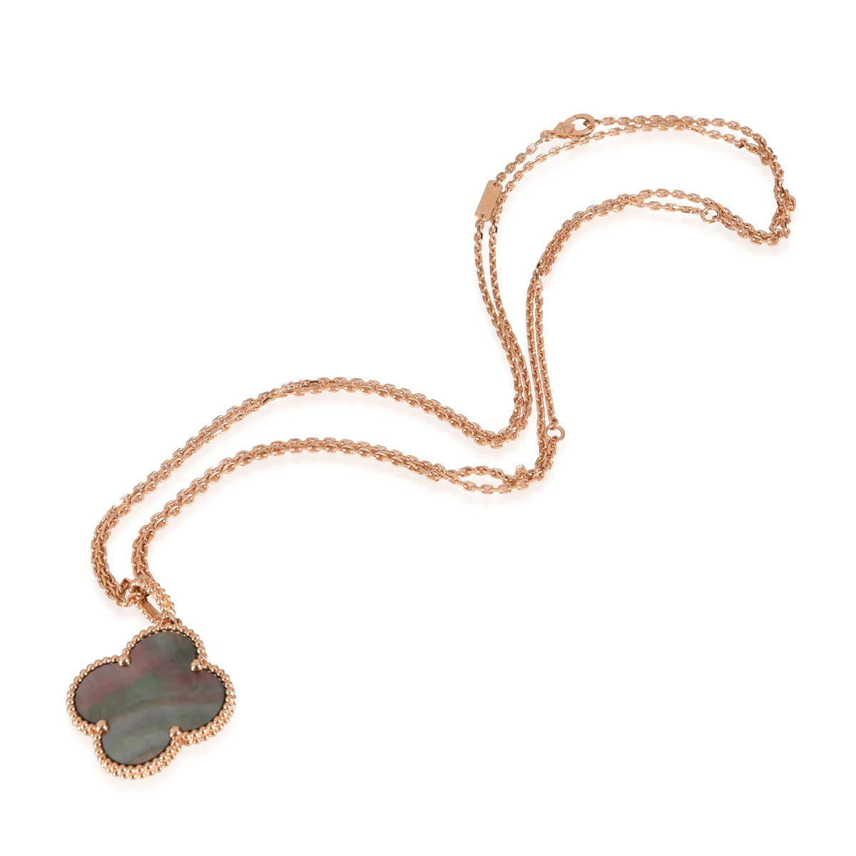 [Select]CLOVER 25MM GOLD DARK MOP BIG CLOVER NECKLACE
