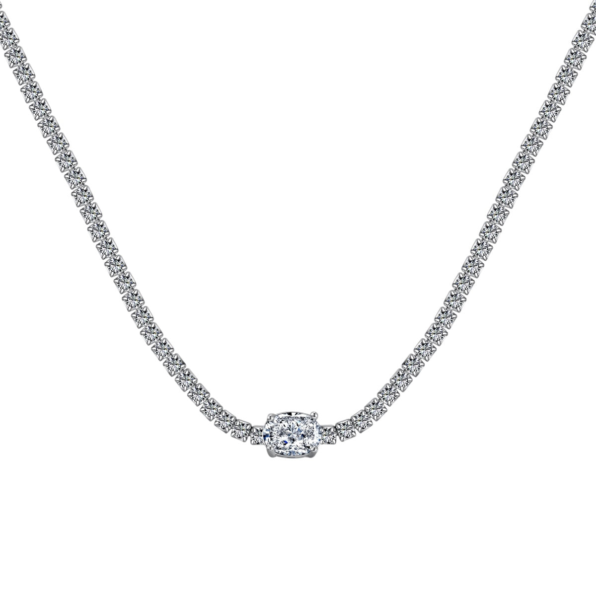 [select Jewelry]1.0 Carat Shining Oval Cut Necklace