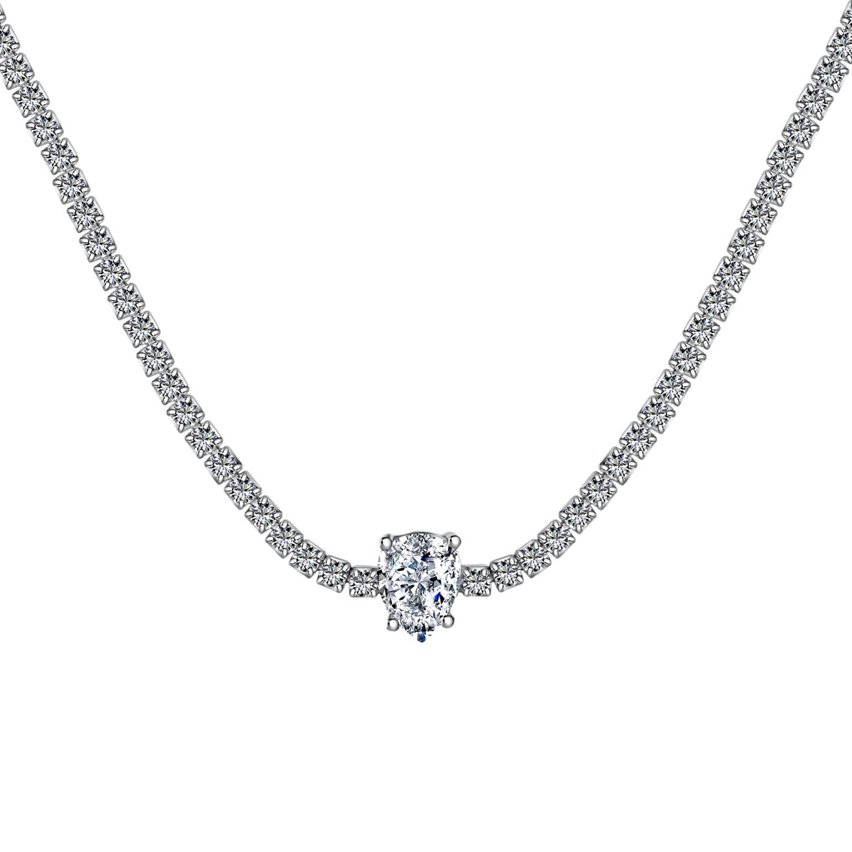 [select Jewelry]1.0 carat Unique Pear Cut Tennis Necklace
