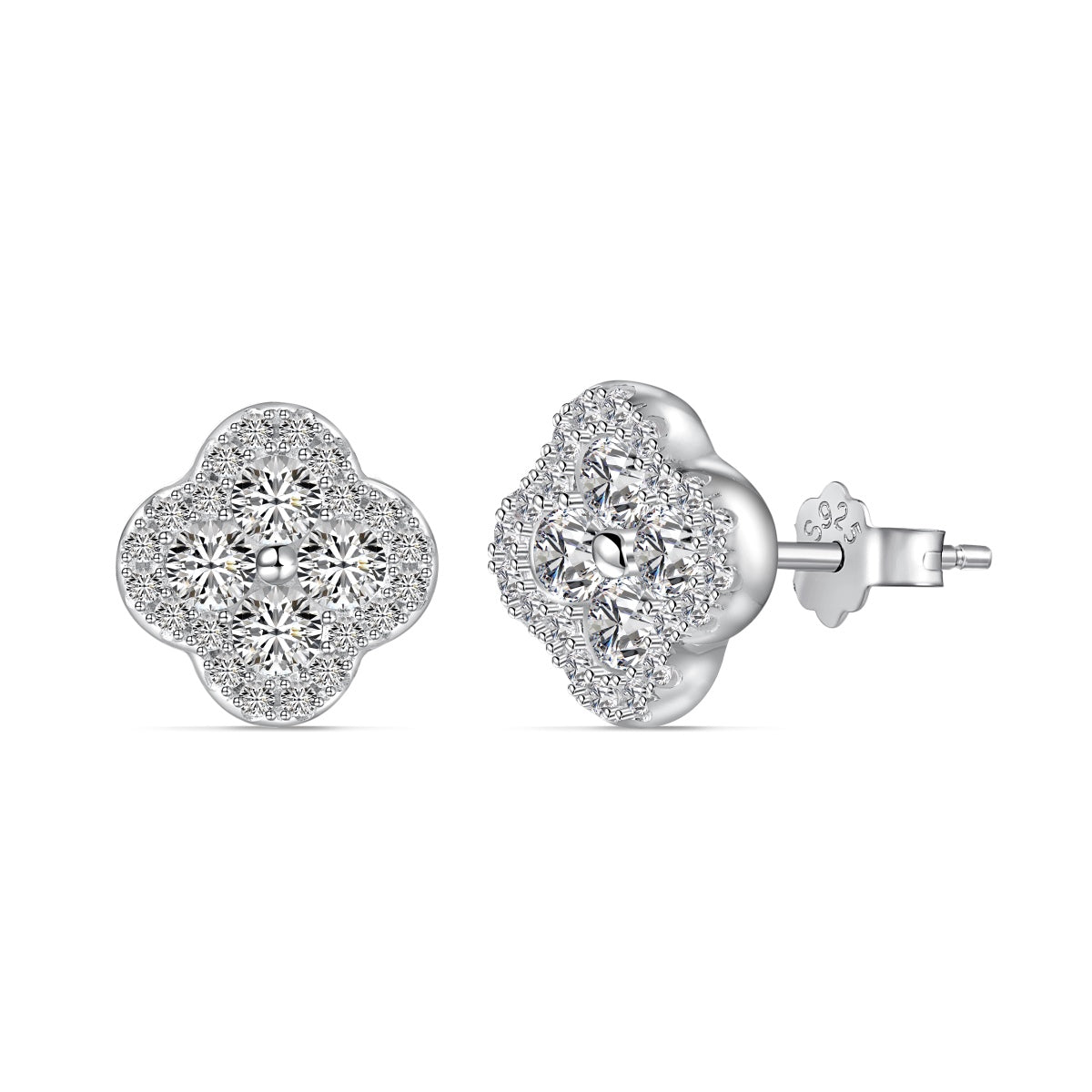 [select Jewelry]Four-Leaf Clover Flower Shaped Earrings