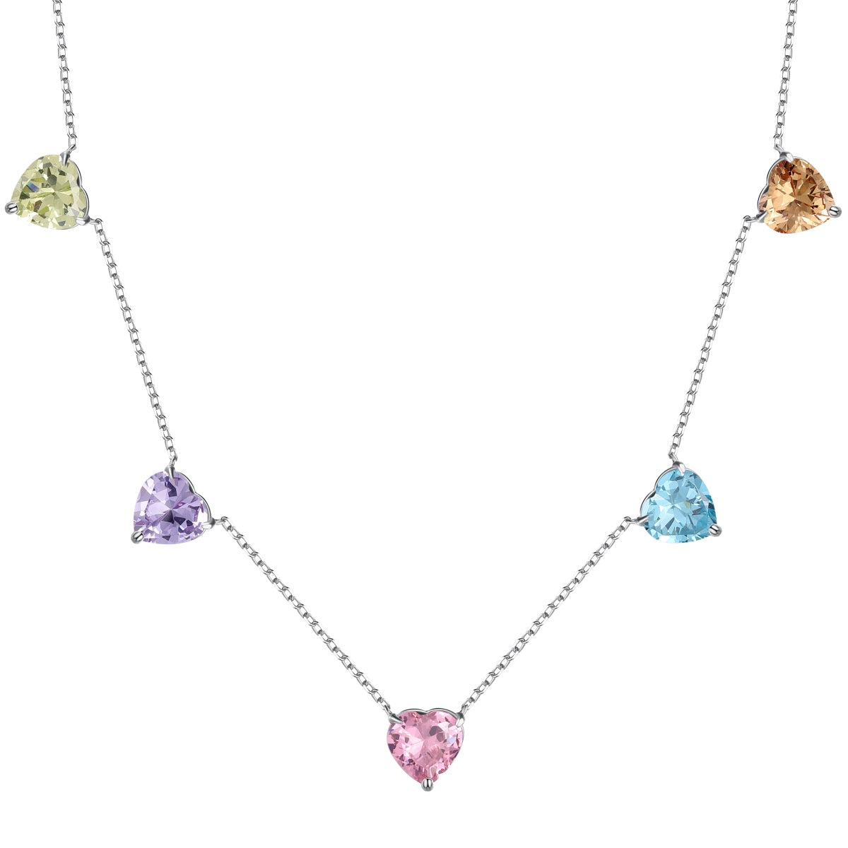 [select Jewelry]Sparkling Colorful Heart Cut Necklace
