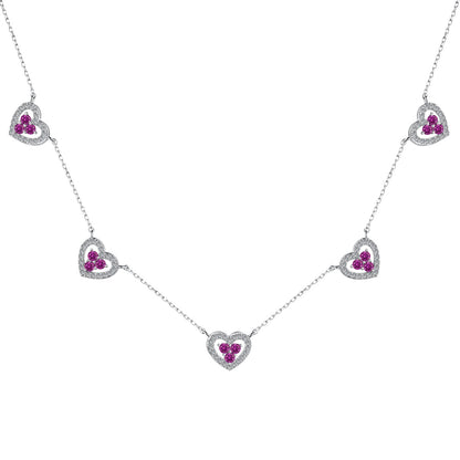 [select Jewelry]Sparkling Five Heart Necklace