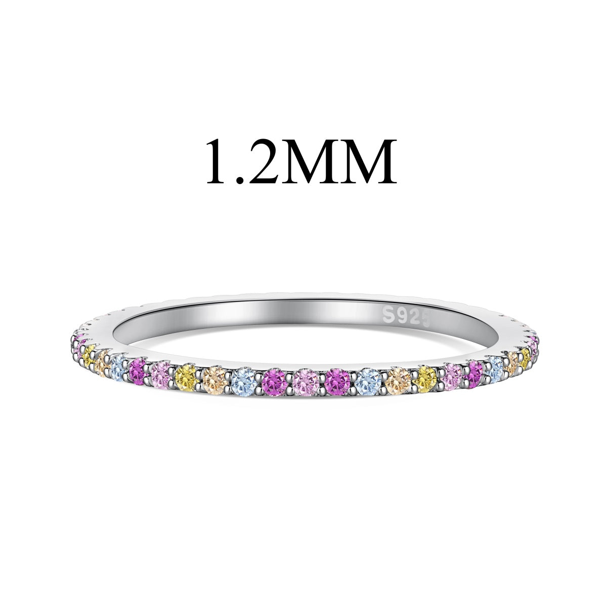 [select Jewelry]Ornate Colorful Round Cut Tennis Ring