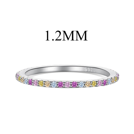 [select Jewelry]Ornate Colorful Round Cut Tennis Ring