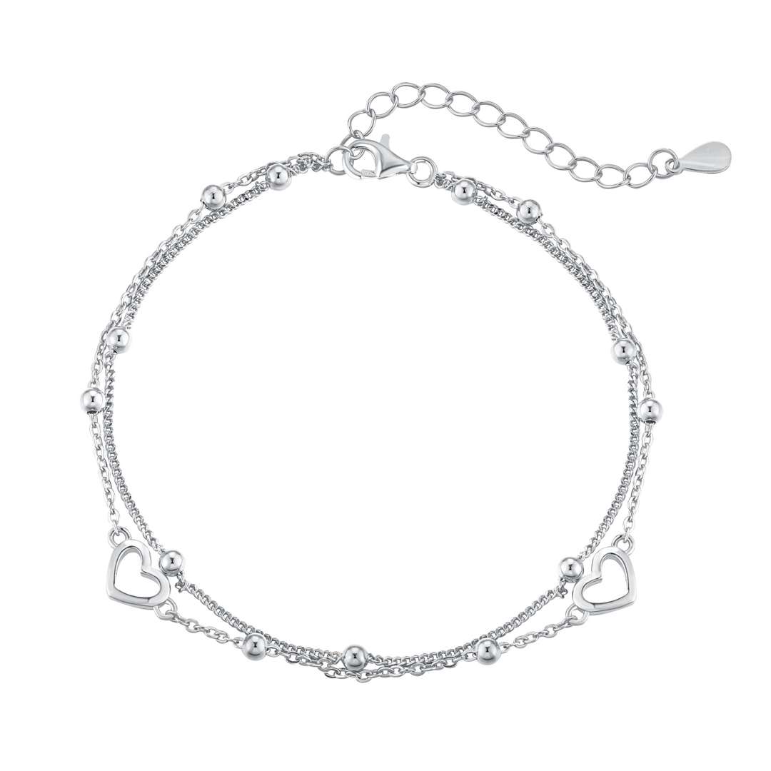 [select Jewelry]Dainty Double Layer Love Heart Bracelet