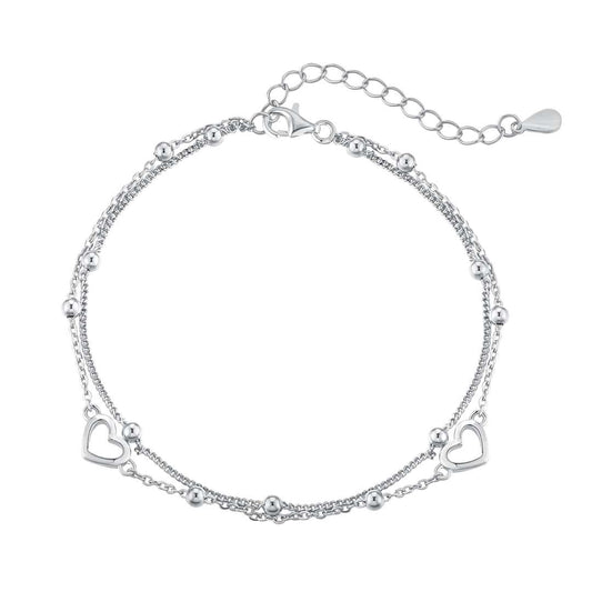 [select Jewelry]Dainty Double Layer Love Heart Bracelet