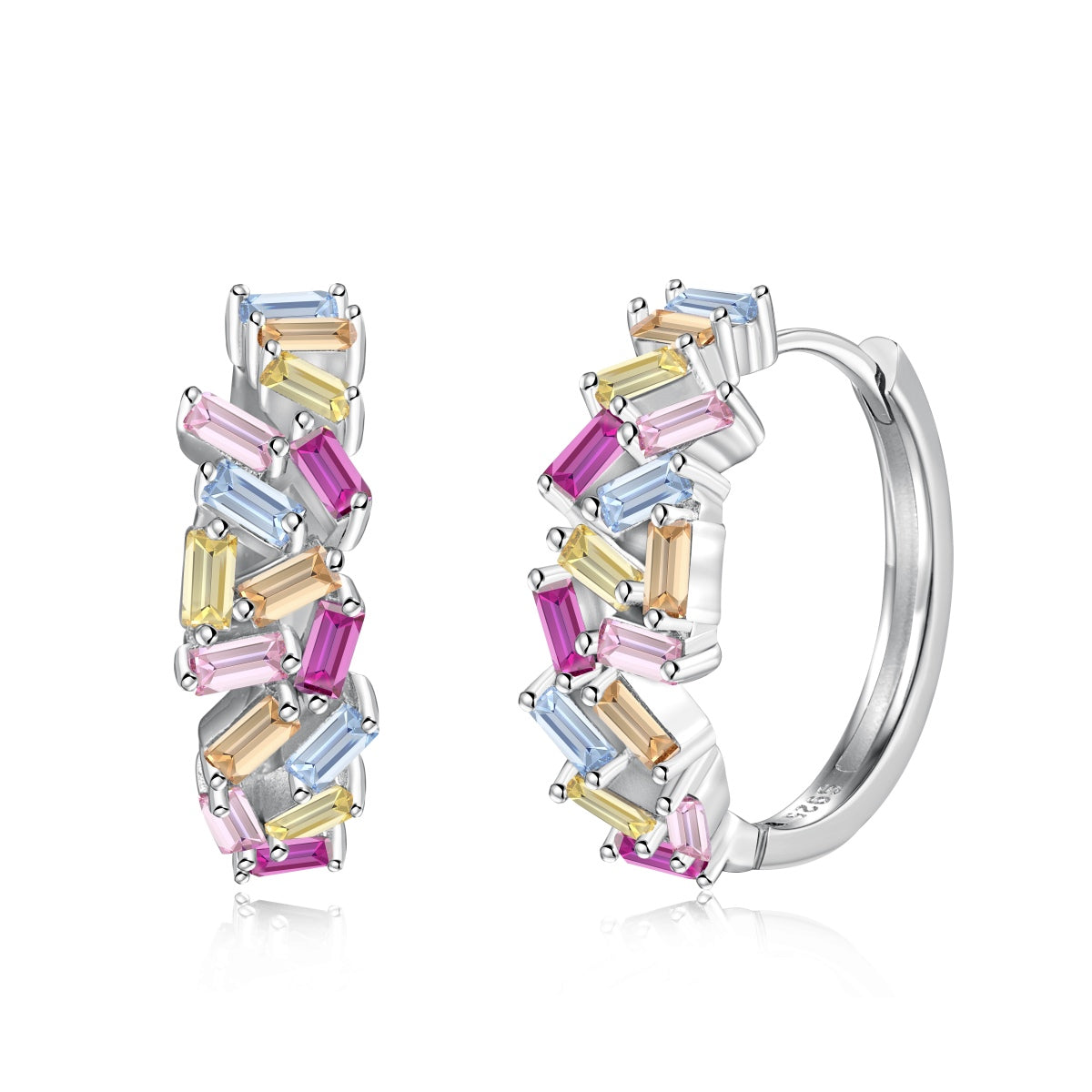[select Jewelry]Dazzling Colorful Emerald Cut Daily Earrings