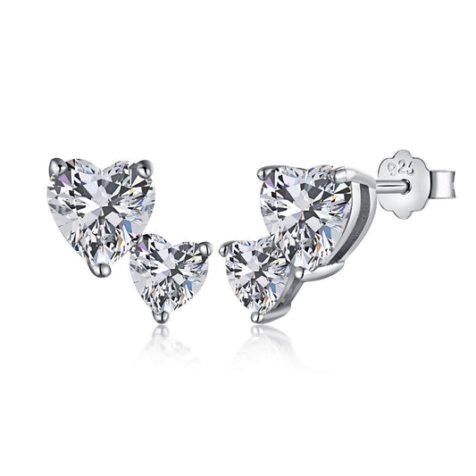[select Jewelry]Double Heart-Shape Classic Princess Style Earrings