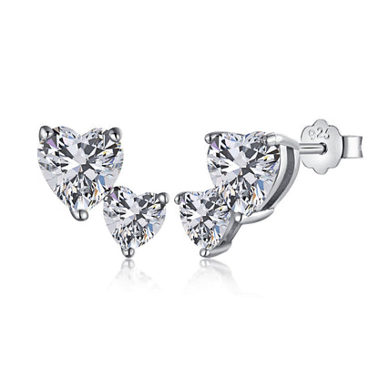 [select Jewelry]Double Heart-Shape Classic Princess Style Earrings