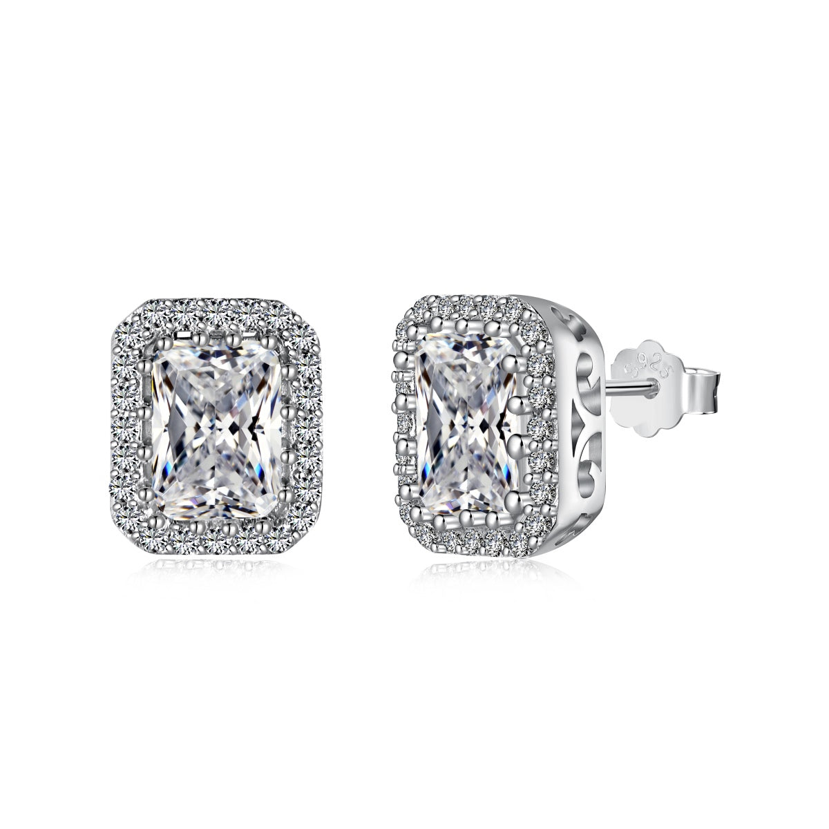 [select Jewelry]1.0 Carat Luxurious Dainty Emerald Cut Daily Earrings