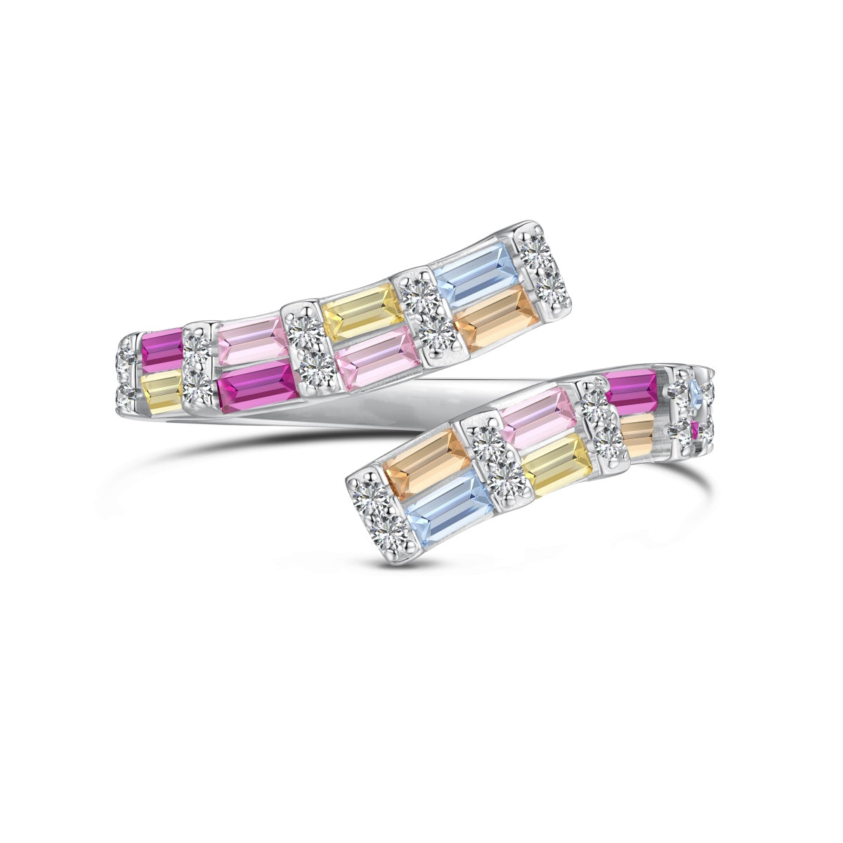 [select Jewelry]Charming Colorful Radiant Cut Adjustable Daily Ring