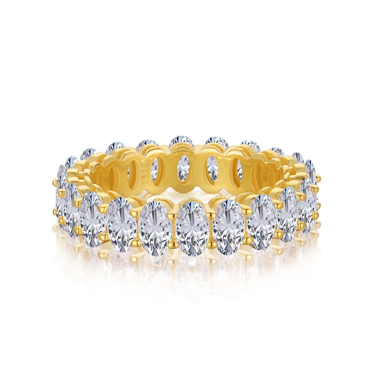 [select Jewelry]Ornate Oval Cut Tennis Ring