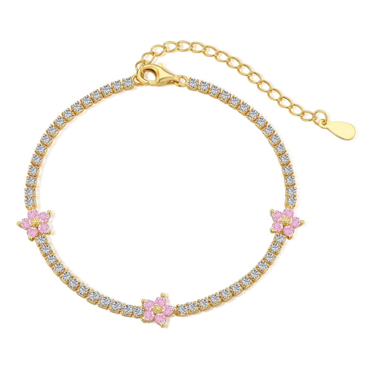 [select Jewelry]Sparkling Flower Shape Tennis Bracelet