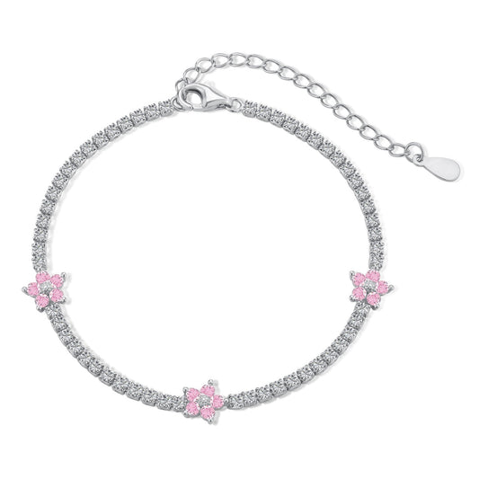 [select Jewelry]Sparkling Flower Shape Tennis Bracelet