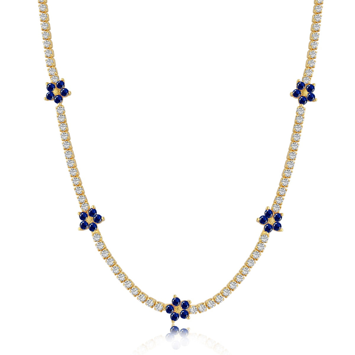 [select Jewelry]Luxurious Colorful Flower Tennis Necklace
