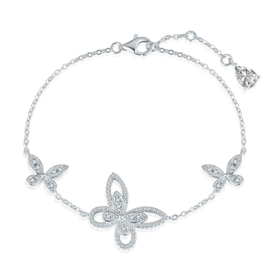 [select Jewelry]Delicate Butterfly Pendant Bracelet