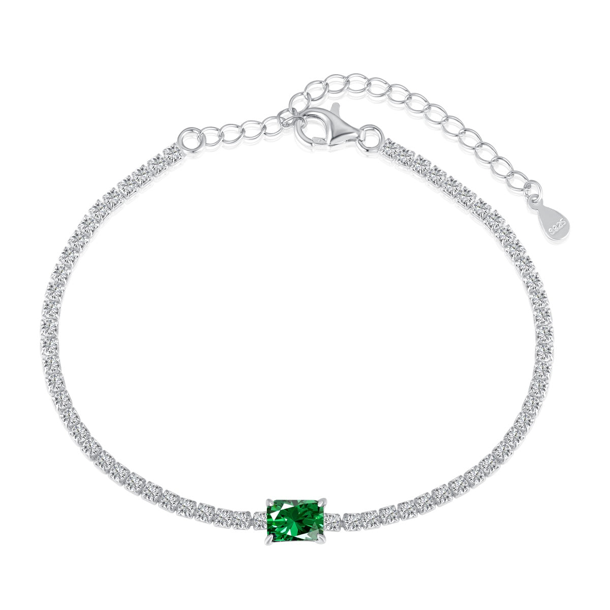 [select Jewelry]1.0 Carat Unique Emerald Cut Banquet Bracelet