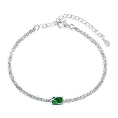 [select Jewelry]1.0 Carat Unique Emerald Cut Banquet Bracelet