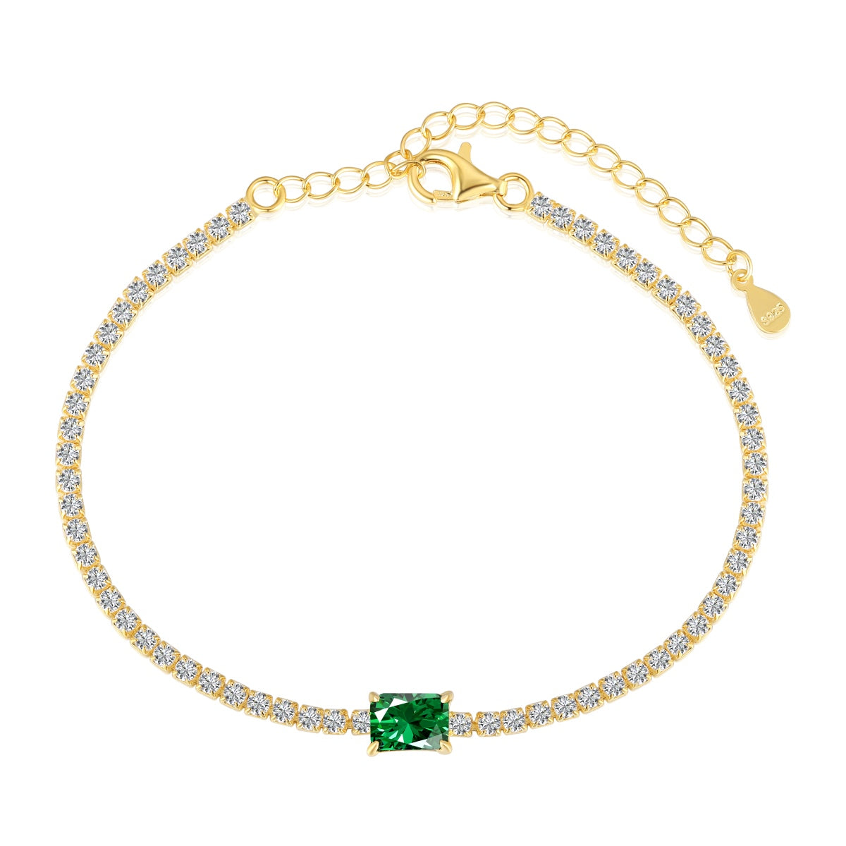 [select Jewelry]1.0 Carat Unique Emerald Cut Banquet Bracelet