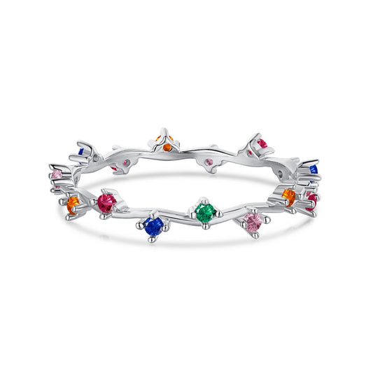 [select Jewelry]Radiant Colorful Round Cut Daily Ring