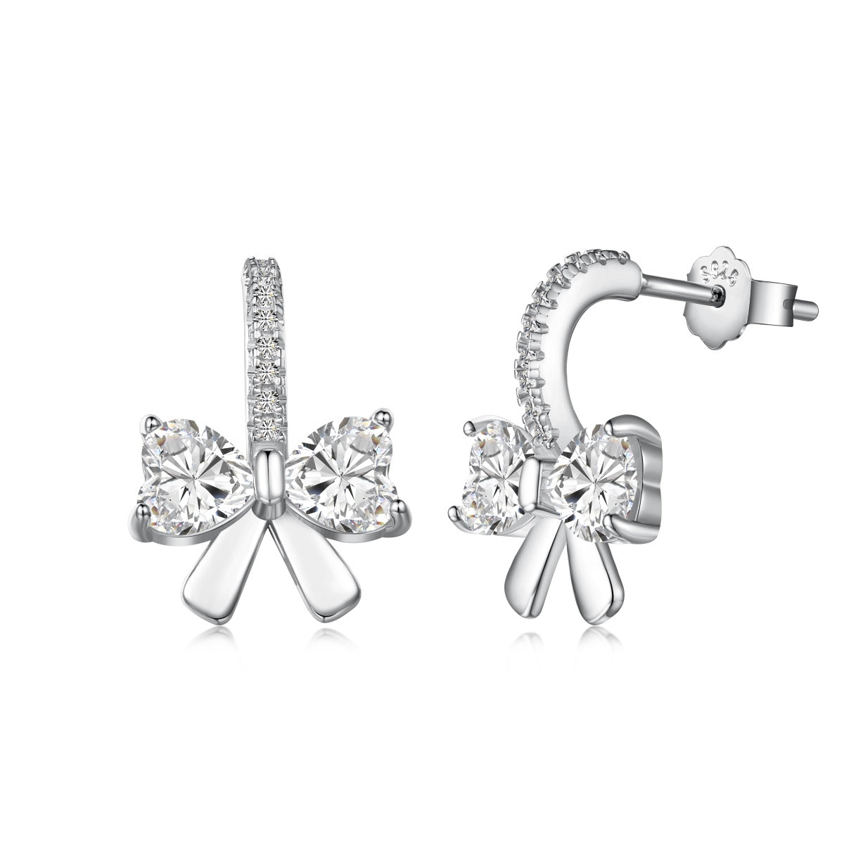 [select Jewelry]Exquisite Earrings With Heart-Shaped Bow Design